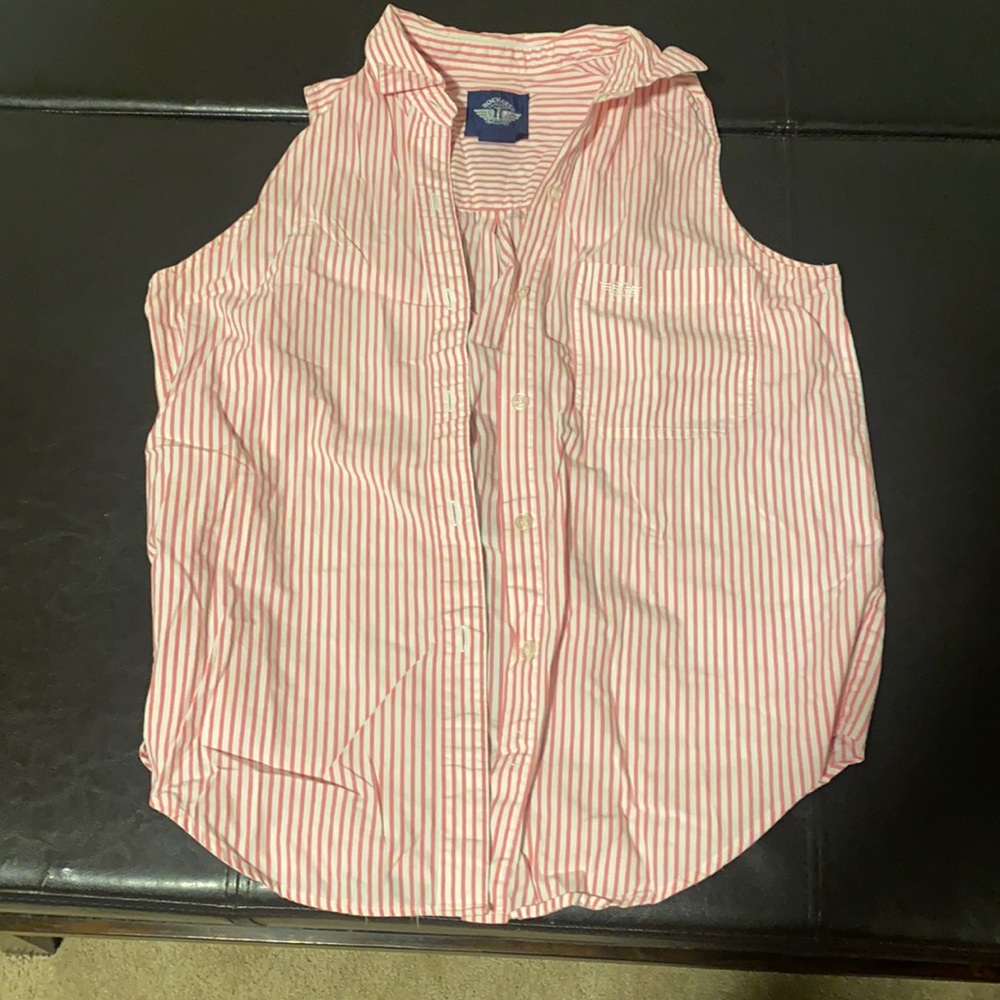 Dockers pink strip button up